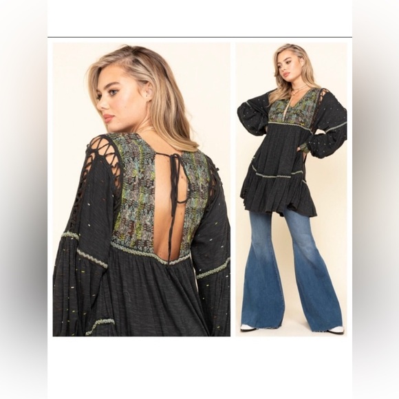 Free People Much Love Embroidered Tunic Top/Dress XS - Picture 3 of 6
